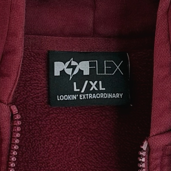 POPFLEX Women's Crimson Red Designer Premium Baggy Hoodie Massive Hood L/XL - Picture 2 of 9